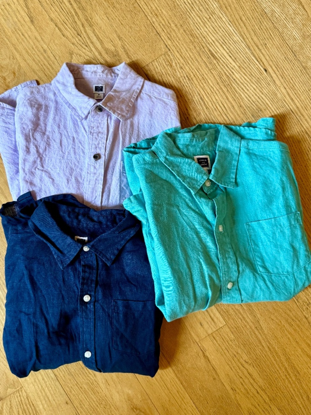 Janie and Jack Size 8 boy long sleeve button down linen shirts